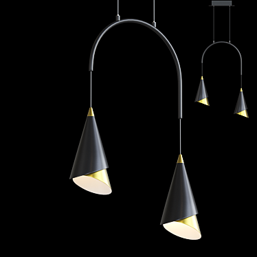 Title: Contemporary Cone Pendant Lamp 3D model image 1 