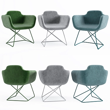 Modern Milan Armchair - 3 Trendy Colors 3D model image 1 