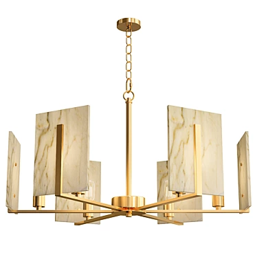 Elegant Marble Square Chandelier 3D model image 1 