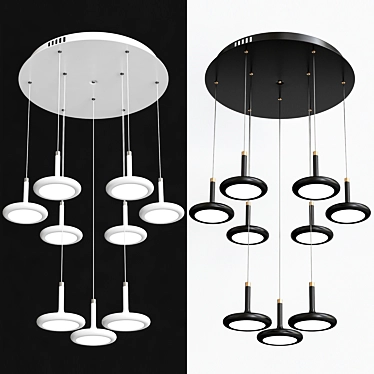 Elegant Yeanling Chandelier - 9-Light Modern Design 3D model image 1 