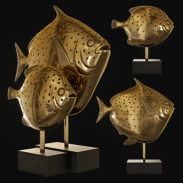 Captivating Kare Fish Pair: Big and Small 3D model image 1 