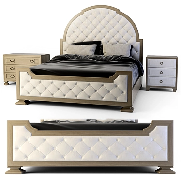 Sophisticated Santa Barbara Bed Set 3D model image 1 