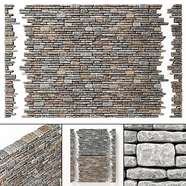 Versatile Brick Rock Texture Kit 3D model image 1 