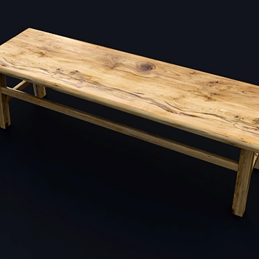 Natural Wood Walnut Table 3D model image 1 