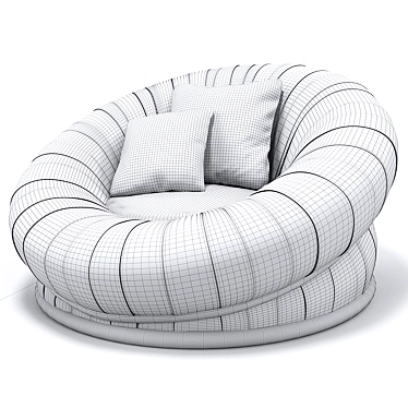 Fabric Fold Design Modern Armchair 3D model image 1 