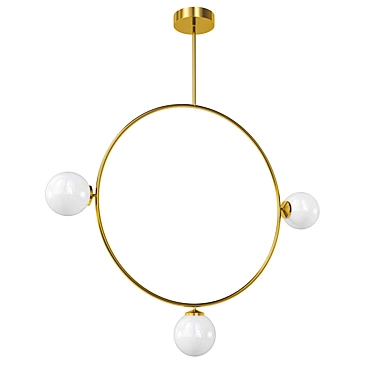 Modern Gold Circle Pendant 3D model image 1 