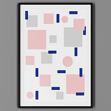 Black Framed Geometric Abstraction 3D model image 1 