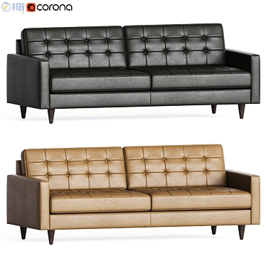 Elegant Eliot Leather Sofa 3D model image 1 