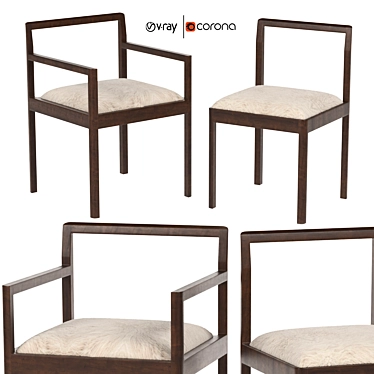 Densen Armchair - Elegant Dining Chair 3D model image 1 