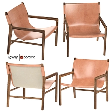 Whiskey Leather Lounge 1: Luxury Armchair 3D model image 1 