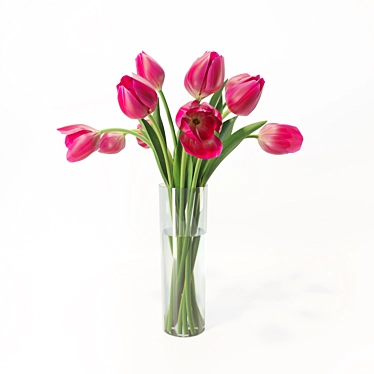 Elegant Tulip Bouquet 3D model image 1 