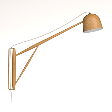 Elegant White Oak Crane Swing Lamp 3D model image 1 