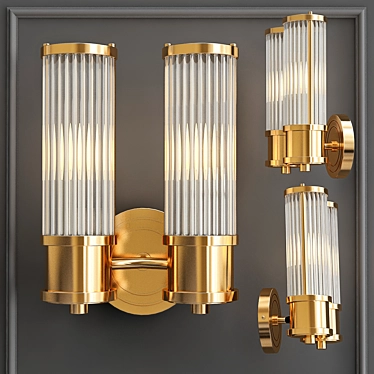 Claridges Antique Brass Wall Lamp 3D model image 1 