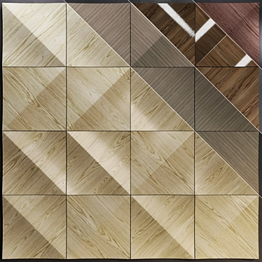 Reef Wood Wall Panels: Stylish & Durable 3D model image 1 