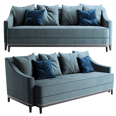 Elegant Luna Sofa Bed-60s Inspired 3D model image 1 