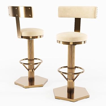 Title: Luxury Swivel Gold Bar Chair 3D model image 1 