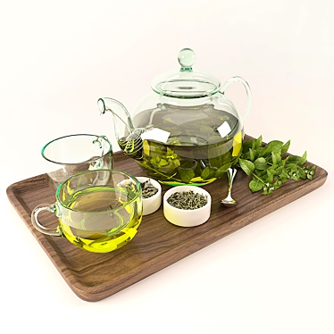 Elegant Tea Set Collection 3D model image 1 