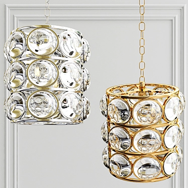 Elegant Gold Pendant Chandelier 3D model image 1 