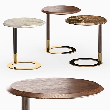 Elegant Walnut Side Table 3D model image 1 