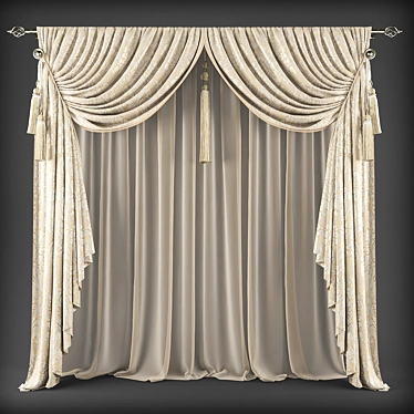 Elegant Poly Curtains 3D model image 1 