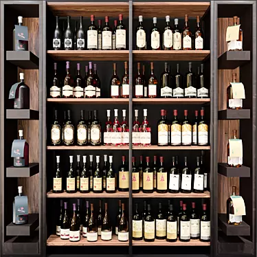 Sleek Wine Shop 3: Cabinet, Cooler & More 3D model image 1 