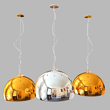 Sleek and Stylish Pendant Light 3D model image 1 