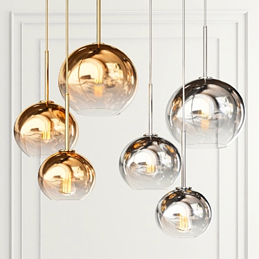 Elegant Illuminating Glass Pendant 3D model image 1 