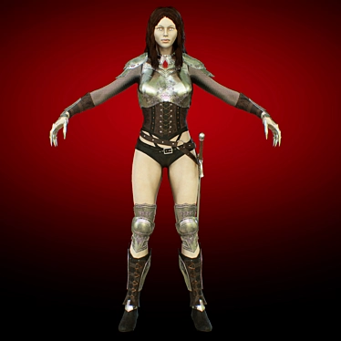 Title: Fantasy Huntress Character Model 3D model image 1 