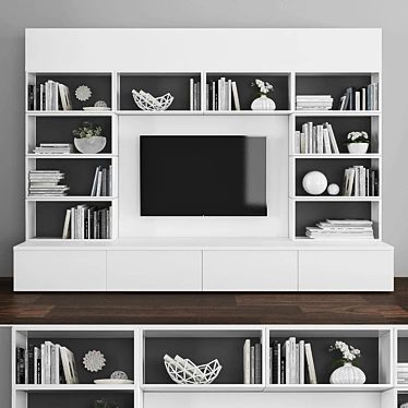 Modern TV Stand Set in Polys - 150546 3D model image 1 