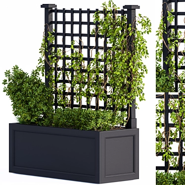 Black Outdoor Plant Box: Stylish & Durable 3D model image 1 