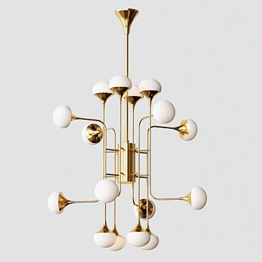 Elegant Fleming 16-Light Chandelier 3D model image 1 