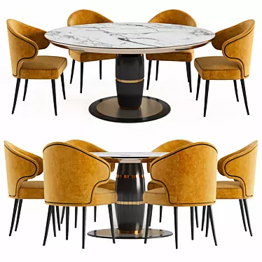Elegant 2014 Dining Table Set 3D model image 1 