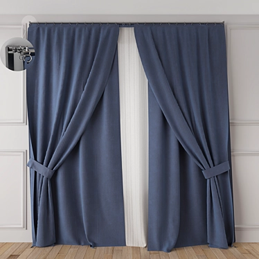 Elegant Corona Render Curtain 3D model image 1 