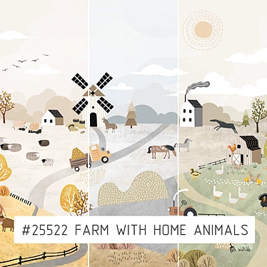 Farm Life Mural | Eco-friendly Wallpapers 3D model image 1 