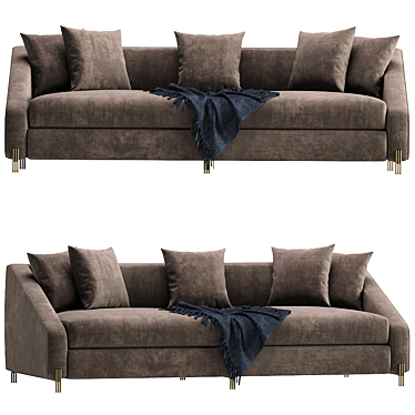 Elegant Candice Sofa - Luxurious Comfort 3D model image 1 