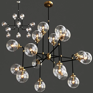 RH Bistro Globe 16-Light Chandelier 3D model image 1 