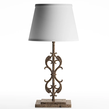 Vintage Loft-Style RH Kerry Artifact Table Lamp 3D model image 1 