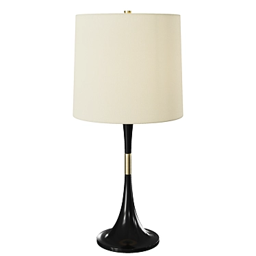 Elegant Walnut and Brass Table Lamp 3D model image 1 