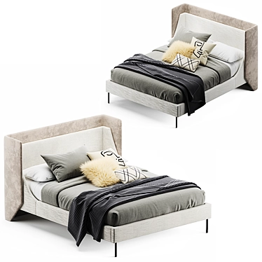 West Elm Thea Wing Bed: Modern, Stylish, and Comfortable 3D model image 1 