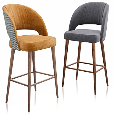 Elegant Ava Bar Chair 3D model image 1 