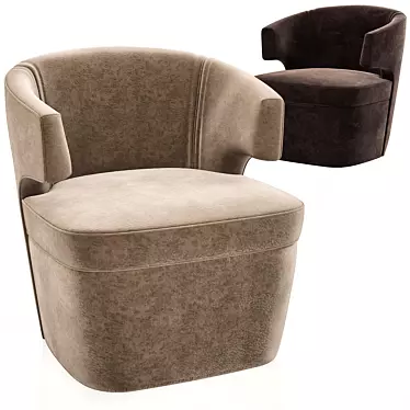 Luxurious Lana Club Chair: Style & Comfort Combined 3D model image 1 