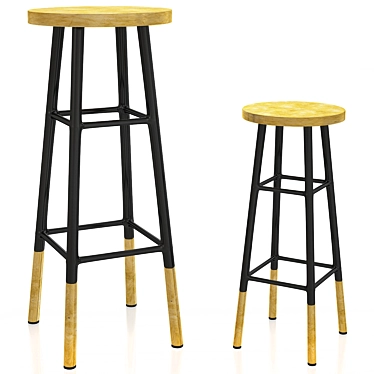 Emery: Stylish and Sturdy Bar Stool 3D model image 1 