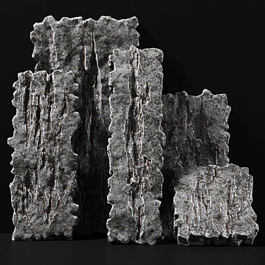 Rocky Slab Thin | 5-Piece Bundle 3D model image 1 