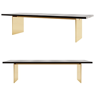 Sleek Oak Channel Table 3D model image 1 