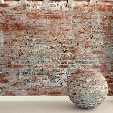 Vintage Brick Wall Texture 3D model image 1 