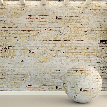 Vintage Brick Wall Texture 3D model image 1 