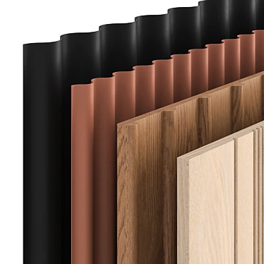Seamless Wood Panel Set - High Resolution Oak Texture - 3D Model 3D model image 1 