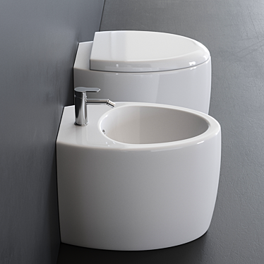 Moai Ceramic WC & Bidet 3D model image 1 