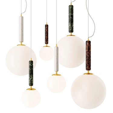 Torrano Marble Pendant Lights | Globen Lighting 3D model image 1 