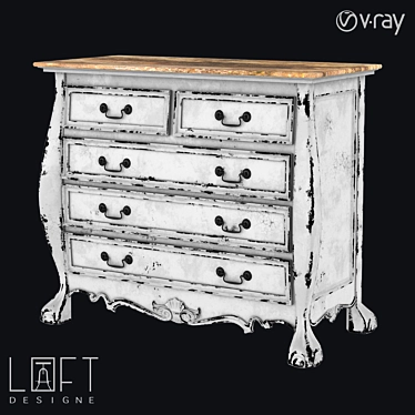 LoftDesigne 438 Model Wood Chest of Drawers 3D model image 1 